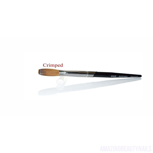999 Titanium Handle - Kolinsky Acrylic Nail Brush For Manicure PowderCRIMPED - (Size #12)