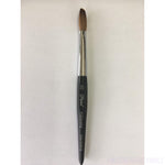 Six Angles - Black Handle Petal Kolinsky Acrylic Nail Brush for Manicure Powder (CRIMPED) - (Size #10)