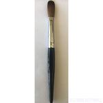 Six Angles - Black Handle Petal Kolinsky Acrylic Nail Brush for Manicure Powder (CRIMPED) - (Size #16)