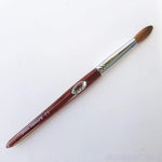 Petal Red Wood Handle Nail Brush For Acrylic Nail Manicure & Pedicure Powder (CRIMPED) - (Size #12)